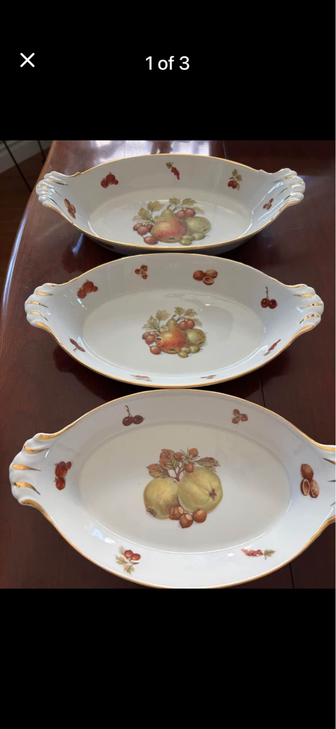 PiliVite Serving Dishes with Fruit Design Set of 3