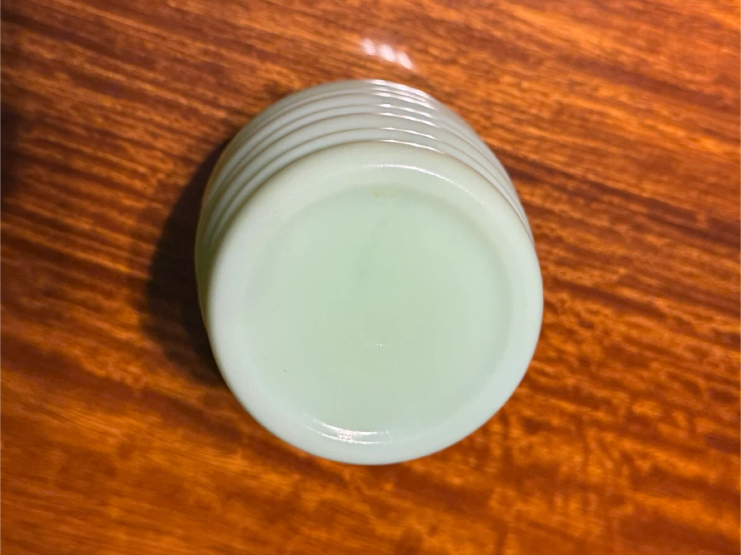 Vintage Fire King Jadeite Beehive Grease Jar W/ Tulip Lid - photo 5
