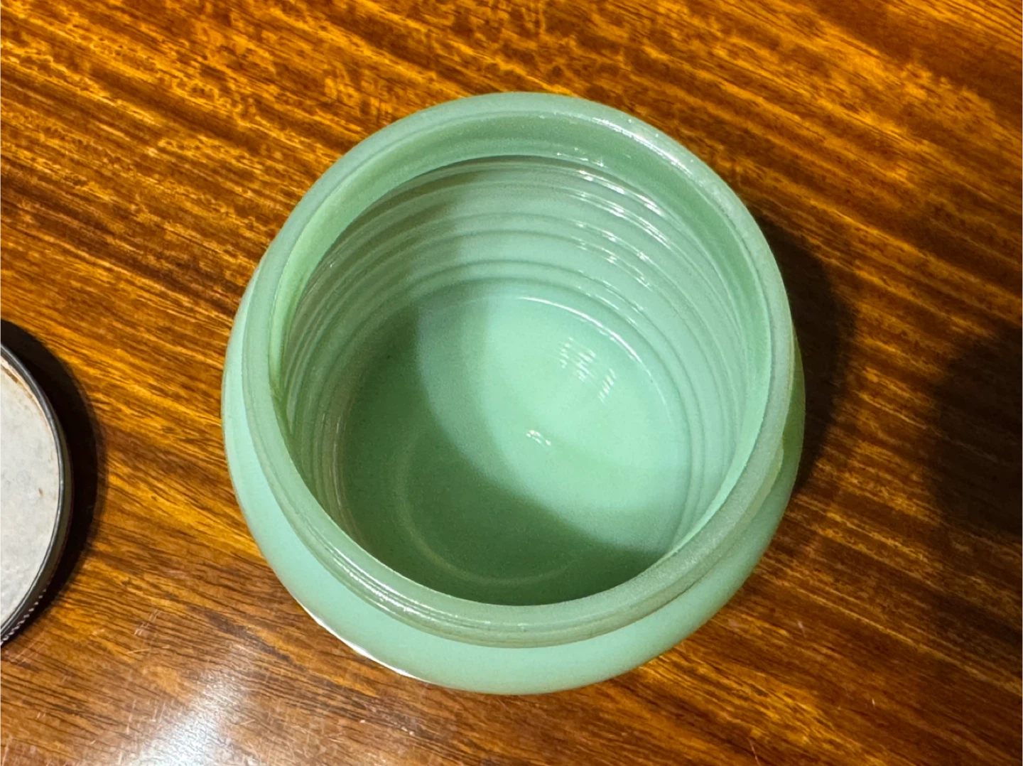 Vintage Fire King Jadeite Beehive Grease Jar W/ Tulip Lid - photo 3