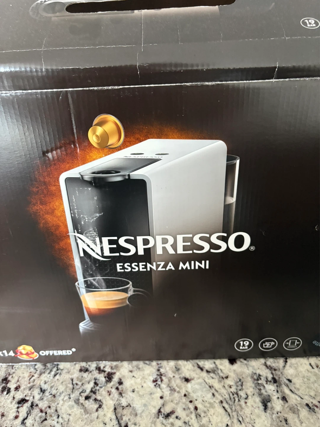 Nespresso Essenza Mini Coffee Machine with 10 Starbucks Capsules