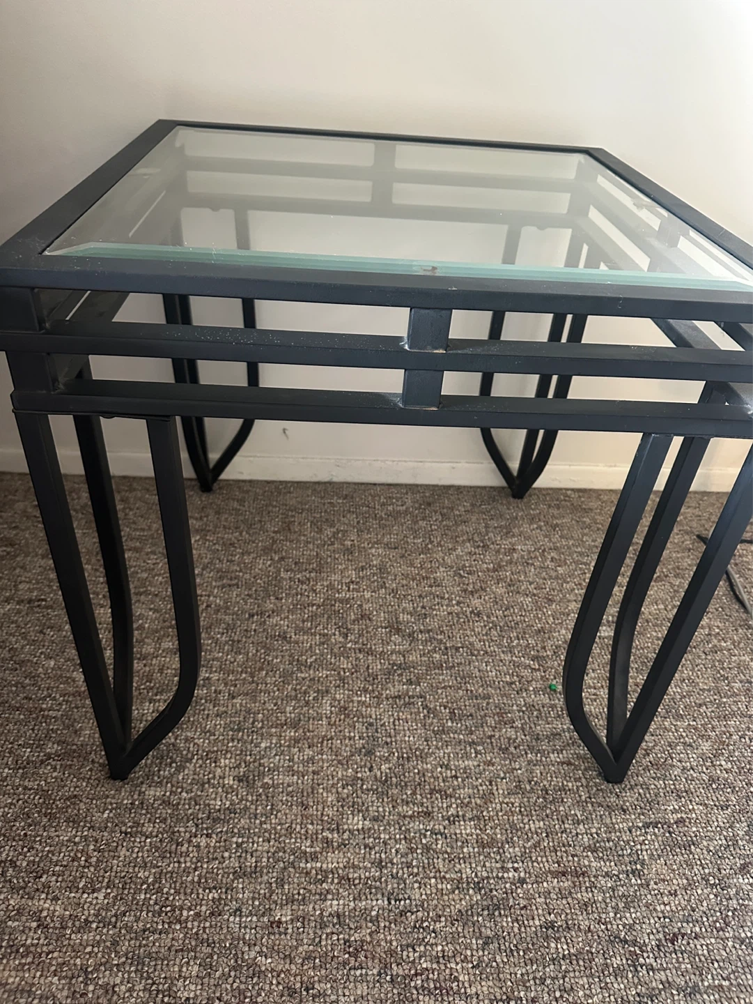 Metal Frame Glass Top Coffee Table set - photo 3