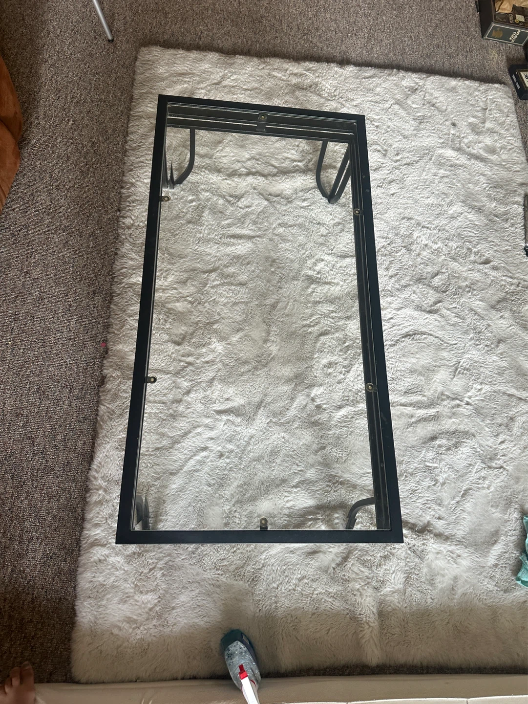 Metal Frame Glass Top Coffee Table set - photo 2