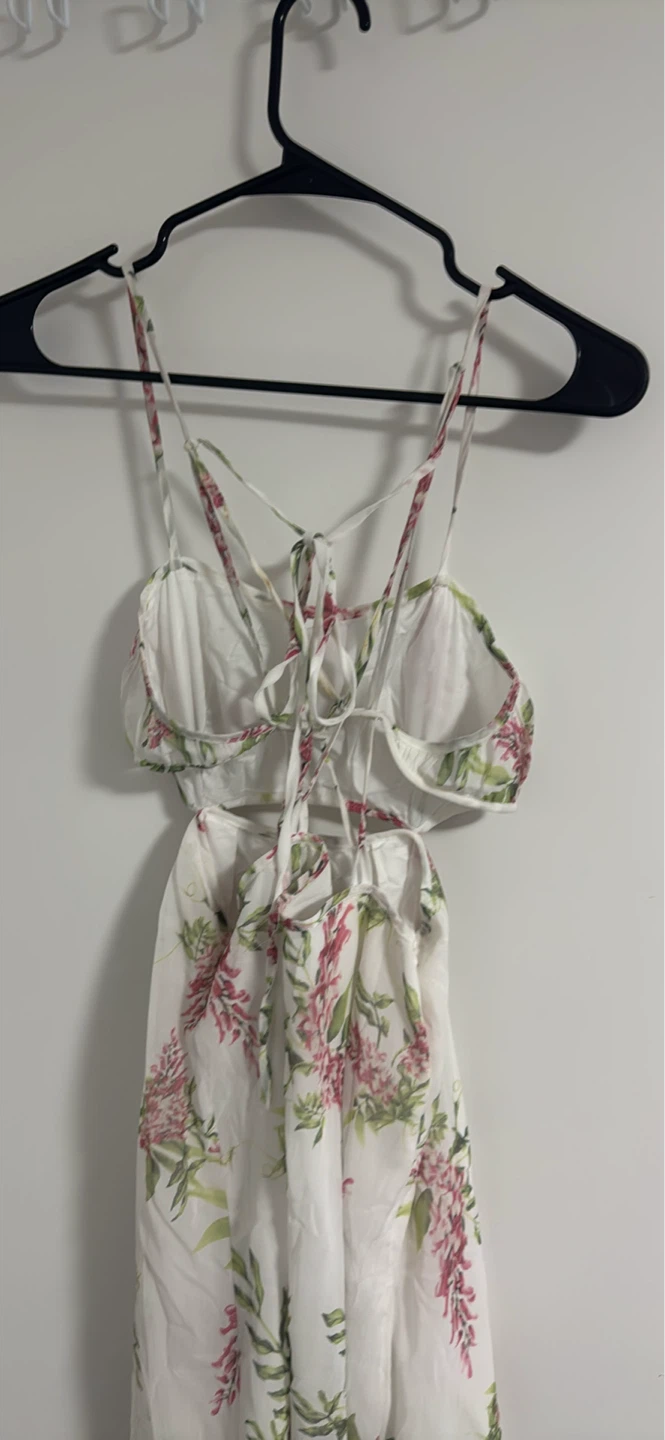 White floral cutout maxi dress - photo 2