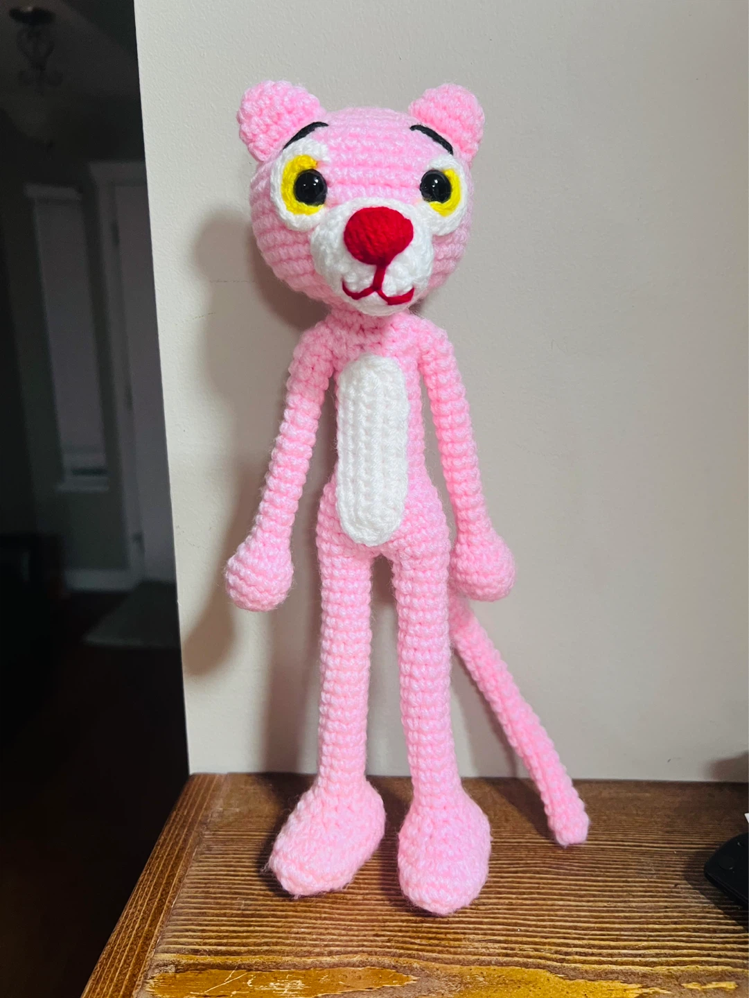 Handmade Pink Panther Crochet Plush Toy - photo 2