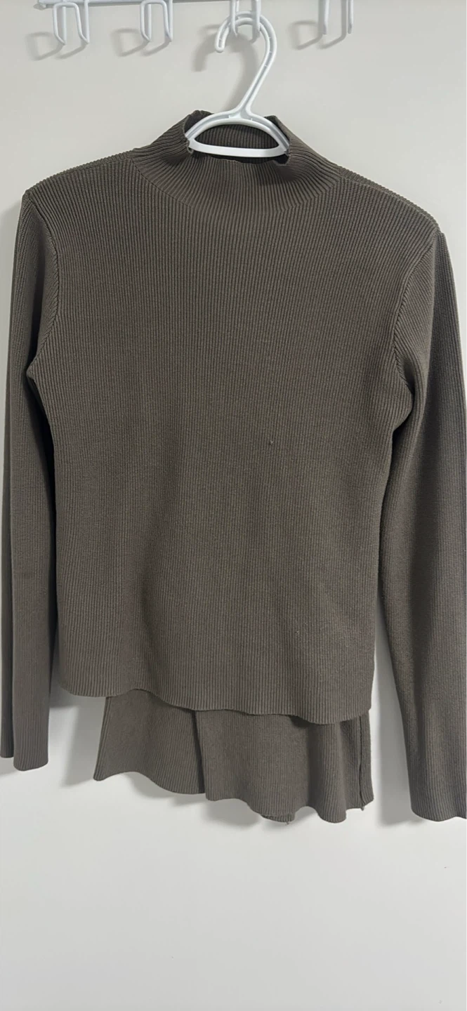 Ribbed Mock Neck Top and Pants Set