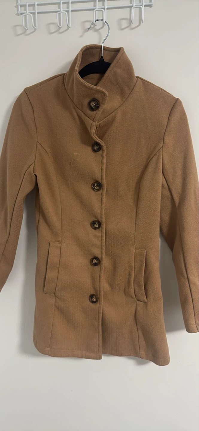 Women's Tan Wool Blend Coat