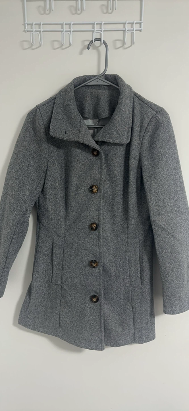 Grey Wool Blend Coat