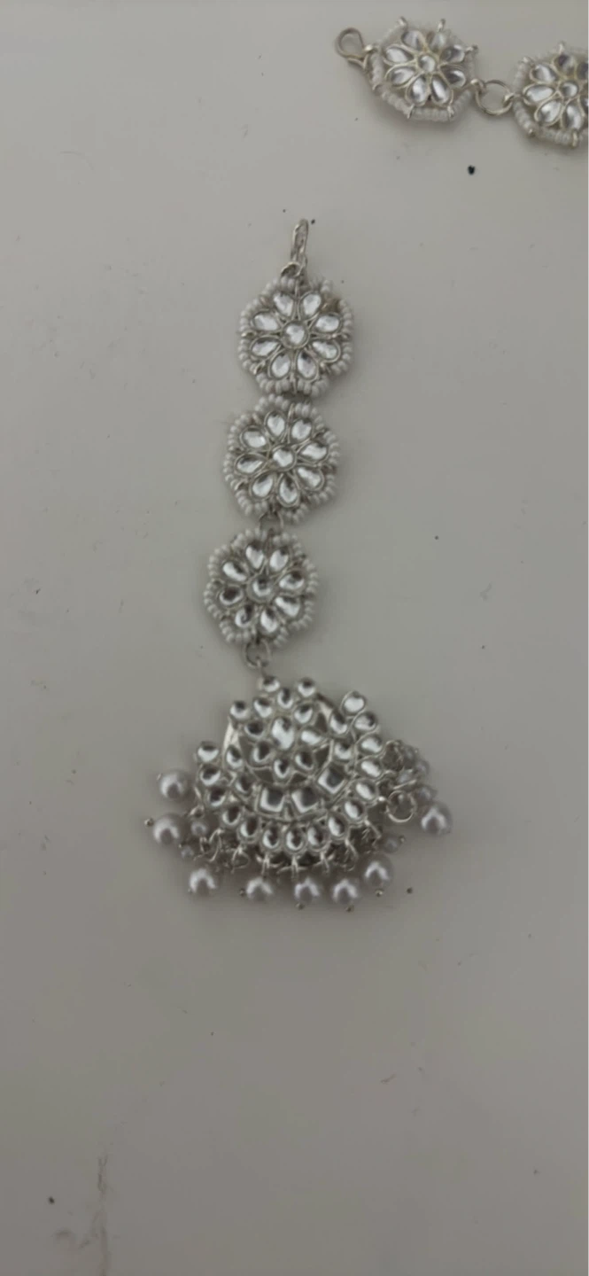 Silver Headpiece with Pearls and Rhinestones - photo 2