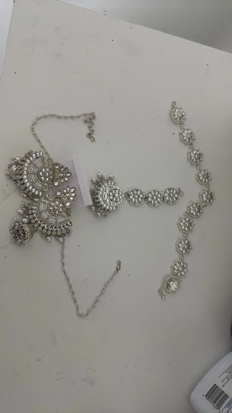 Silver Headpiece with Pearls and Rhinestones