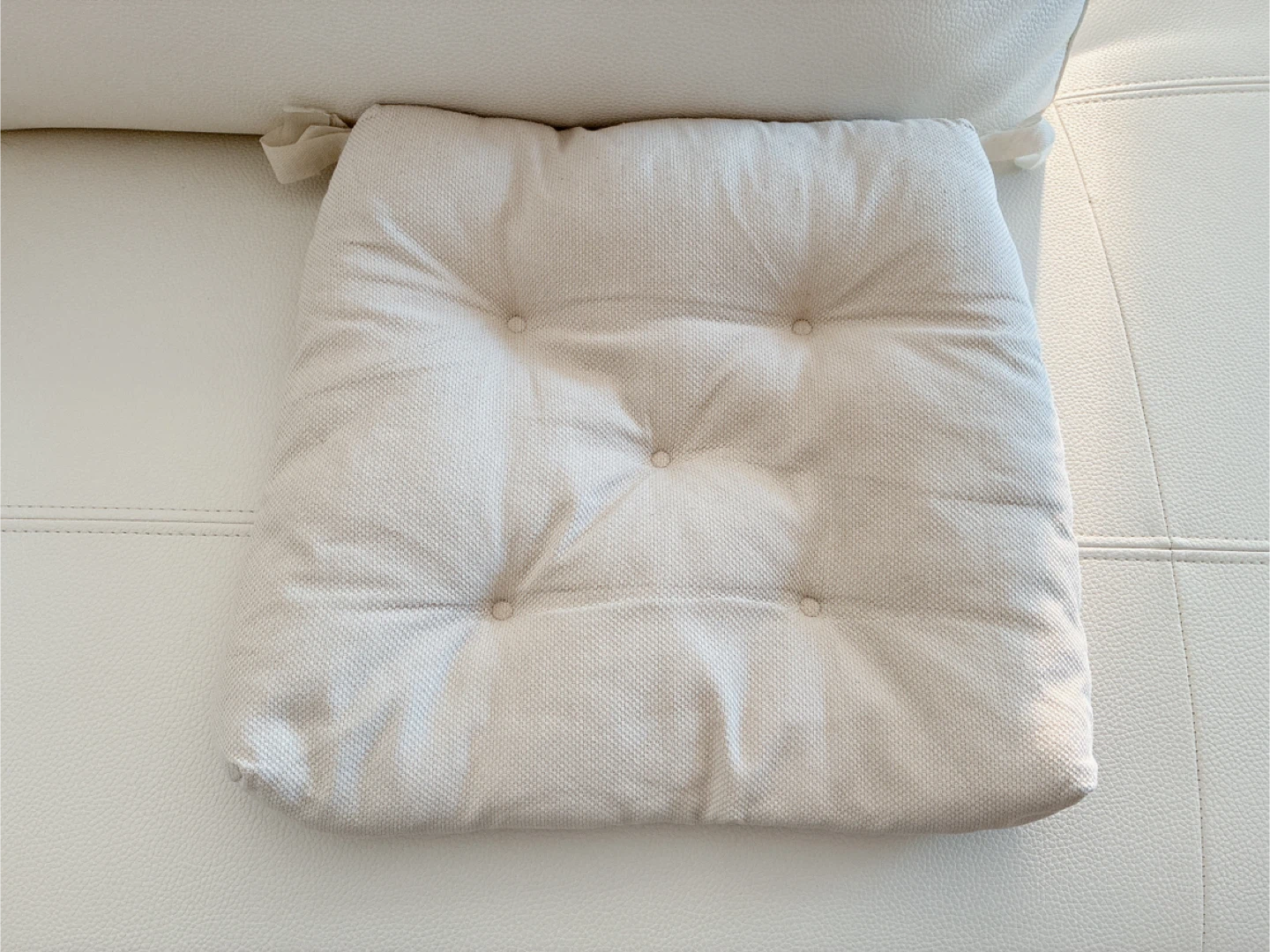 Light Beige Seat Cushion with Ties
