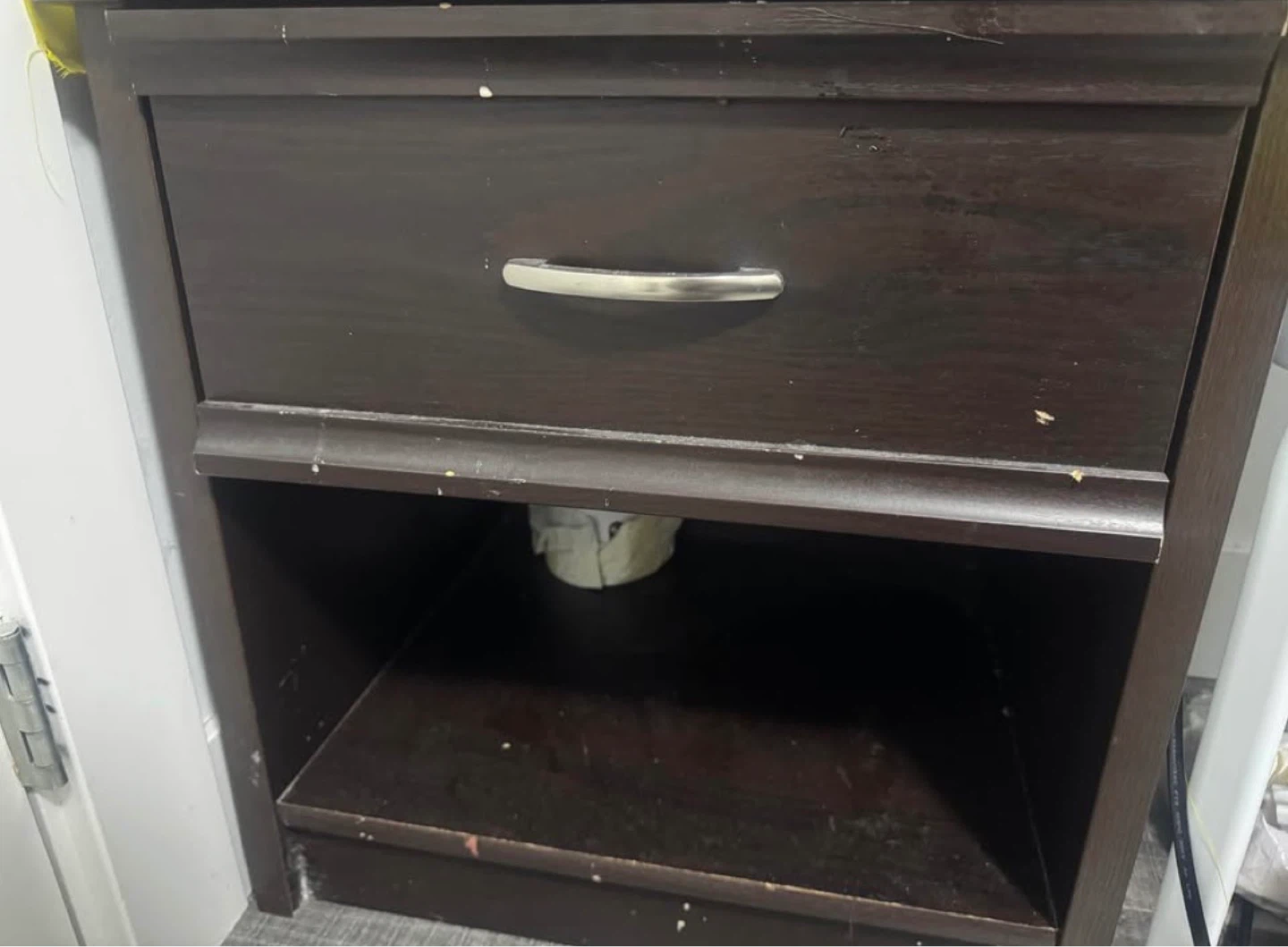 Dark Brown Nightstand with Drawer