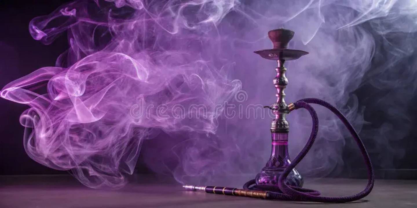 Purple Shisha Pipe with Hose