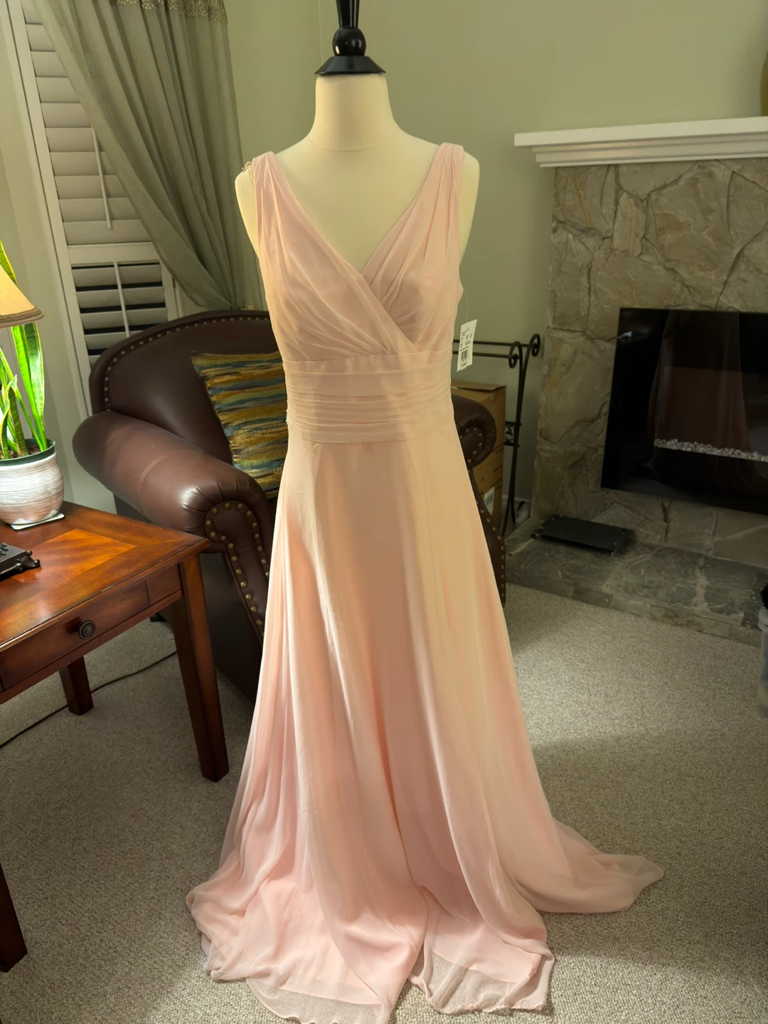 David's Bridal Long Tank Sole Chiff Dress