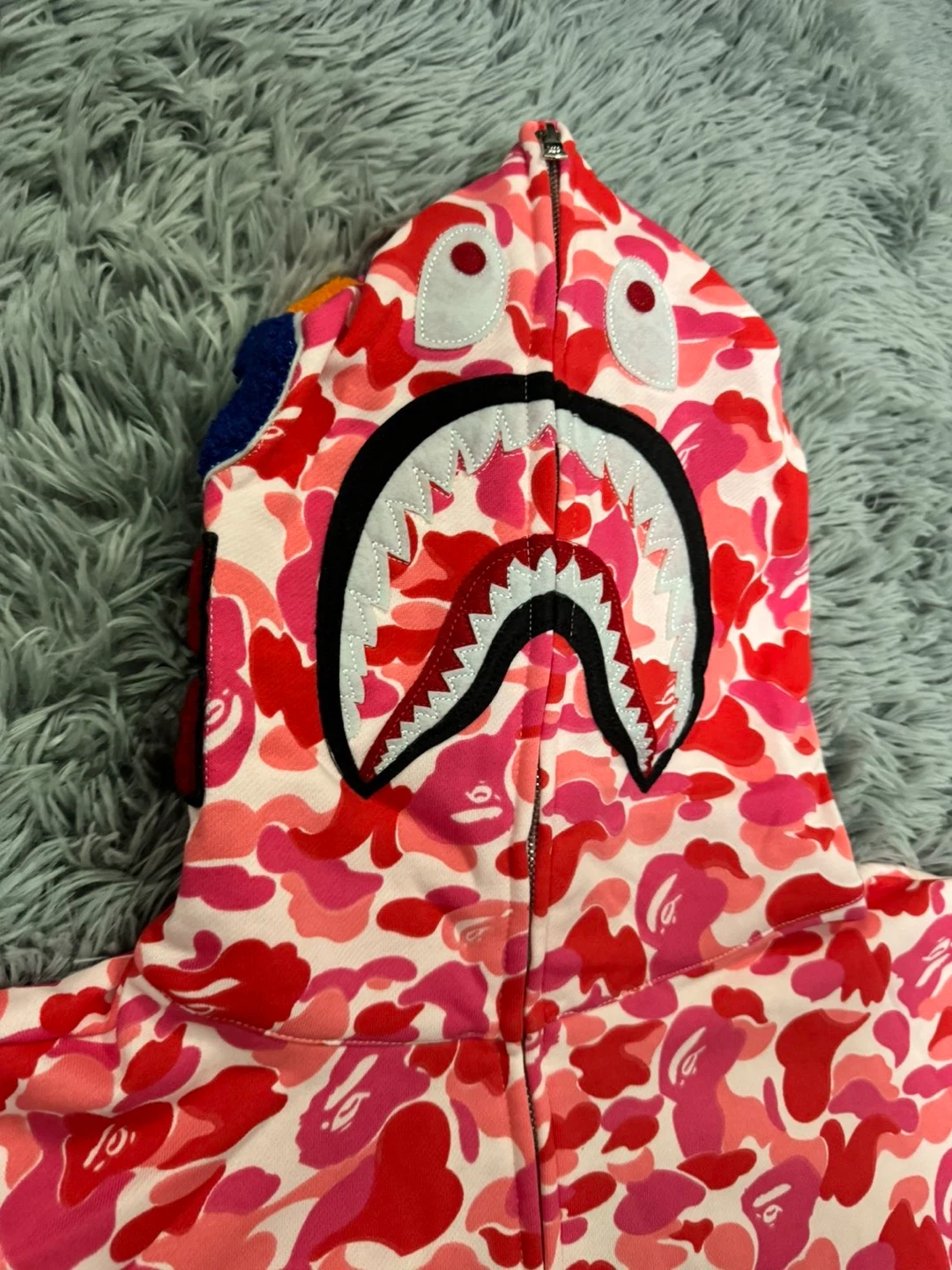 BAPE Pink Camo Shark Full Zip Hoodie - photo 2