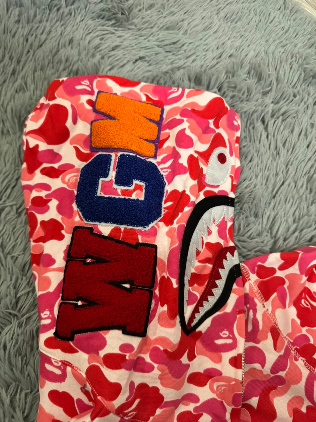 BAPE Pink Camo Shark Full Zip Hoodie - photo 4