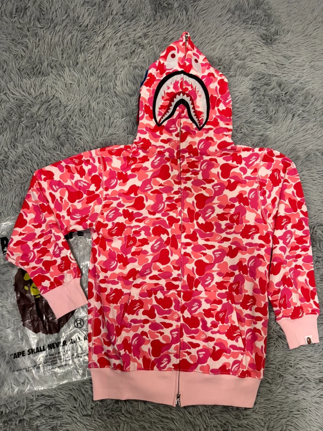 BAPE Pink Camo Shark Full Zip Hoodie