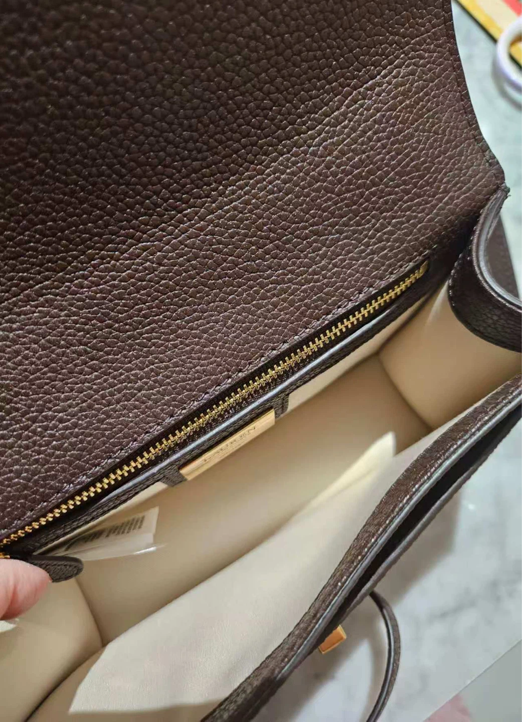 Ralph Lauren pebbled leather medium Sophie bag in a brown colour - photo 4