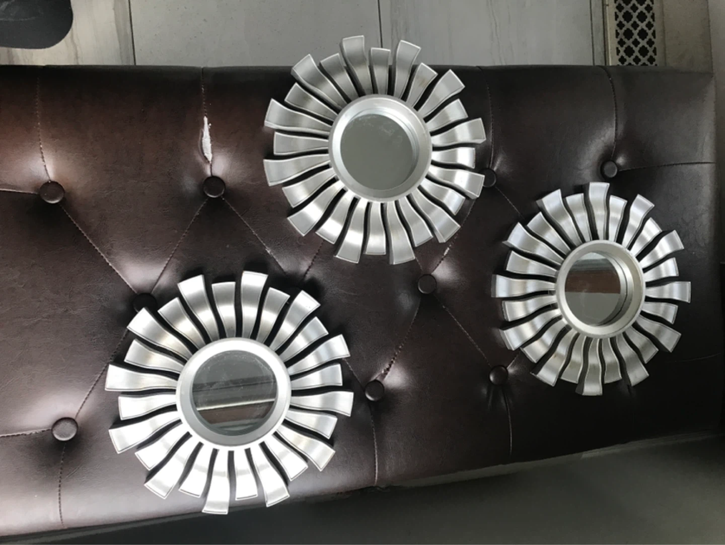 Set of 3 Sunburst Mirrors - photo 2