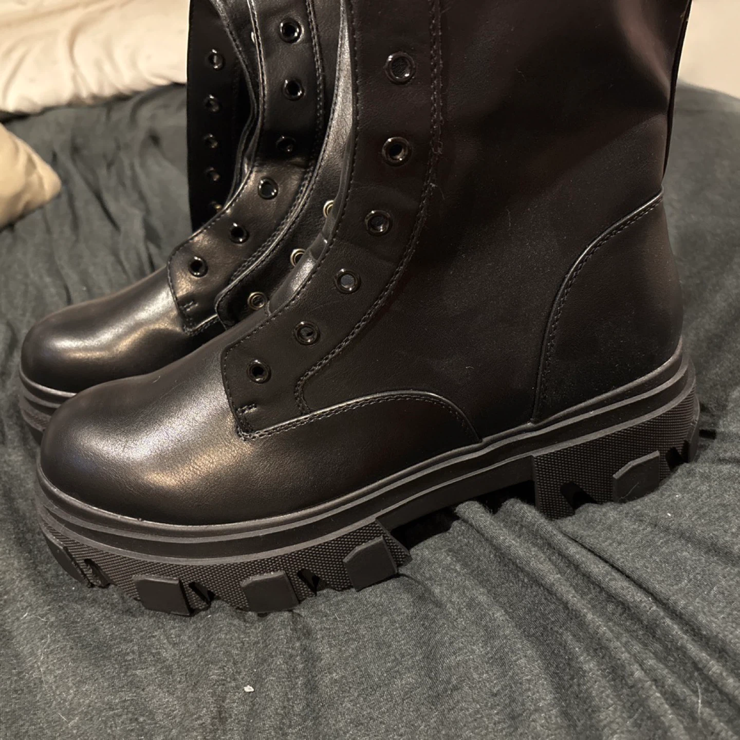 Dream Pairs Black Knee-High Combat Boots - photo 2