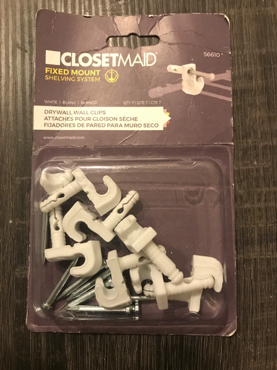 ClosetMaid White Drywall Wall Clips