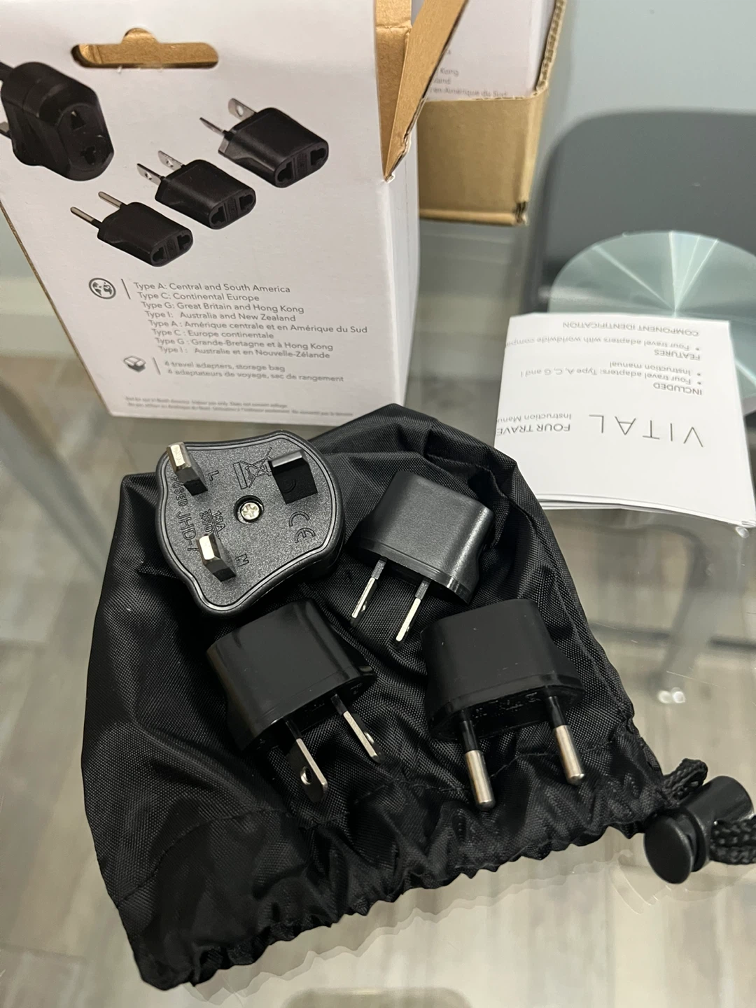 travel adapter set.