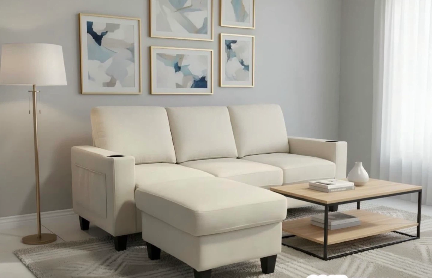 fully setup couch with ottoman (New) - photo 3