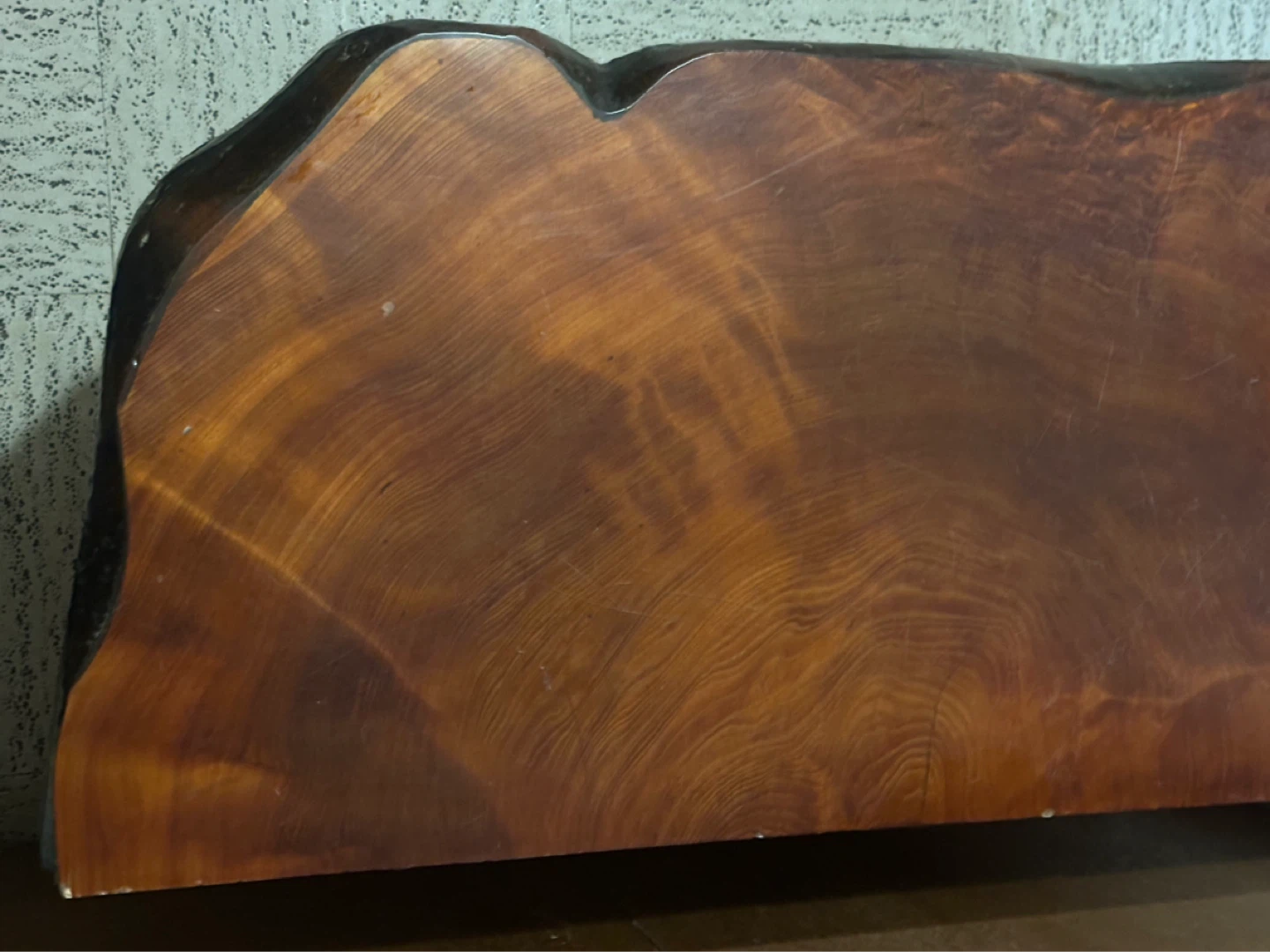 Vintage Live Edge Wood Side Table/bench Fiberglas Base - photo 3