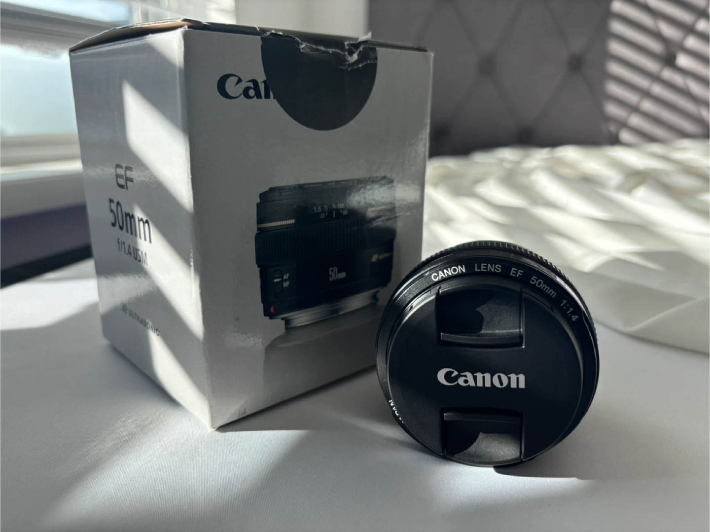 Canon EF 50mm f/1.4 USM Lens + AF EF-RF mount adapter