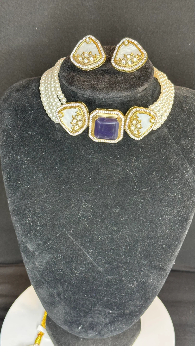 Dark blue doublet choker set - photo 3
