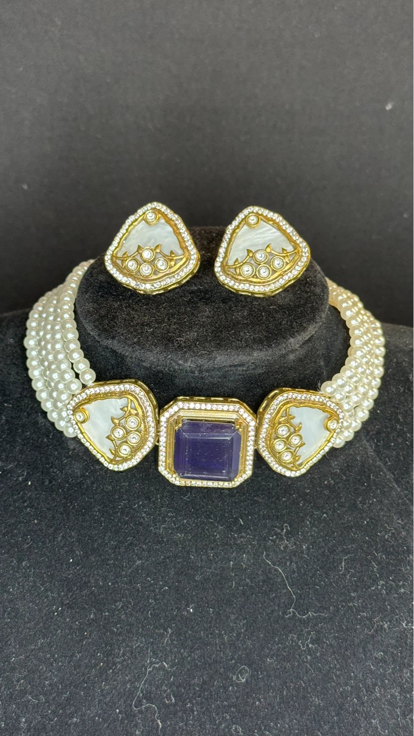 Dark blue doublet choker set - photo 2