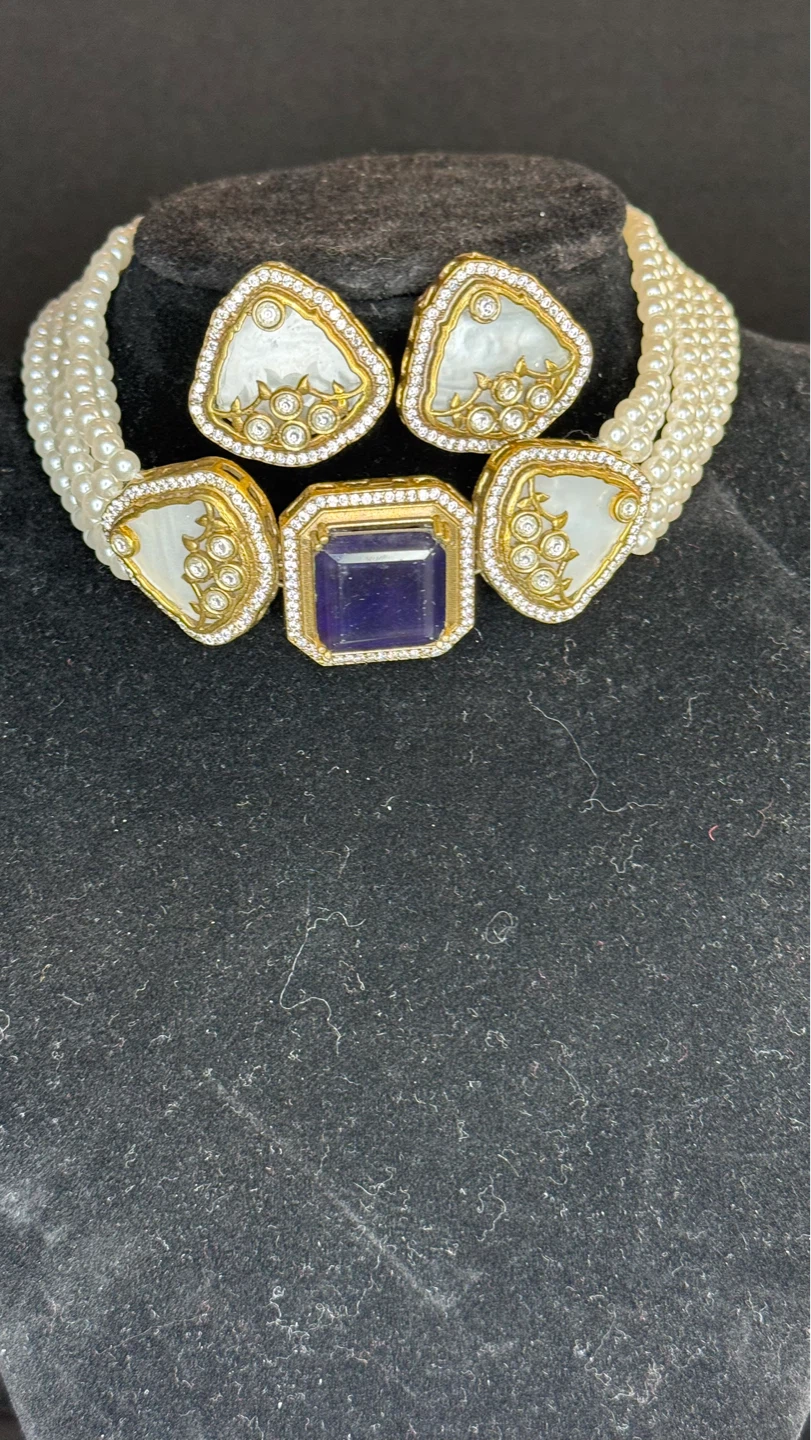 Dark blue doublet choker set - photo 4