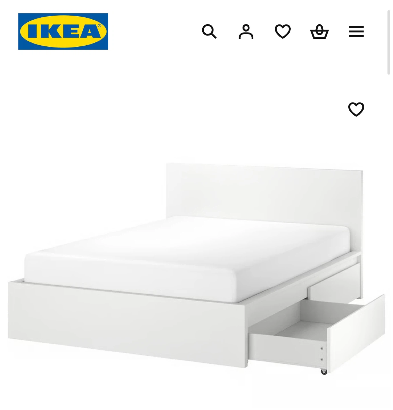 IKEA MALM White Bed Frame with Storage Drawers - photo 2