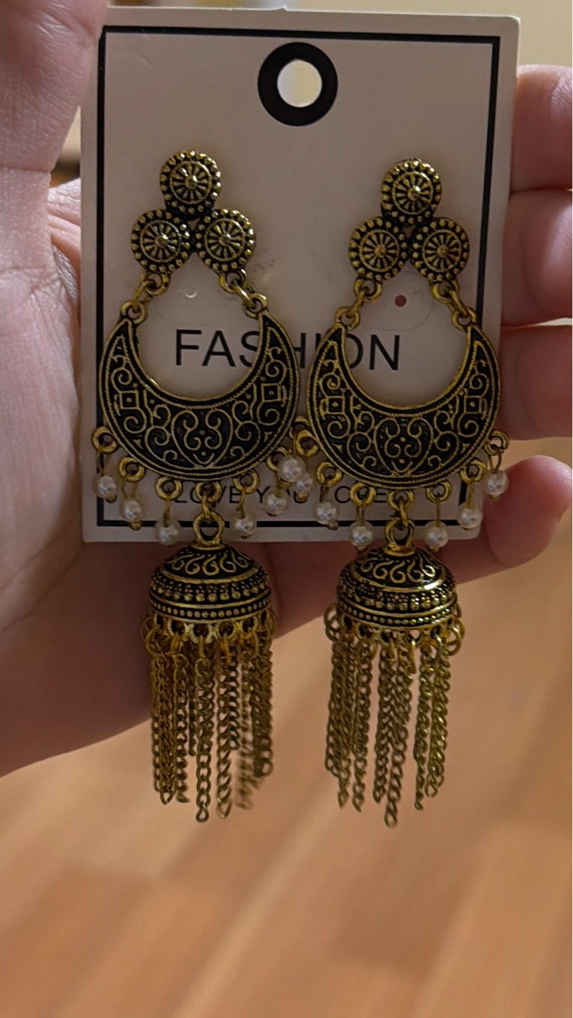 Boho Gold Tone Dangle Earrings