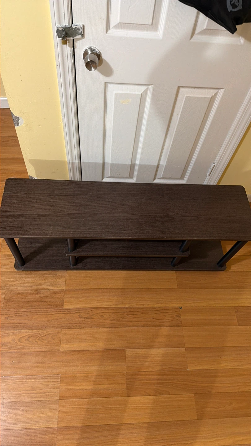 Dark Brown TV Stand with 3 Shelves