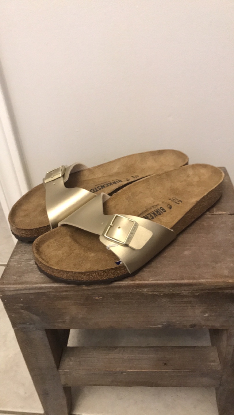 Birkenstock Madrid Gold Sandals Size 41