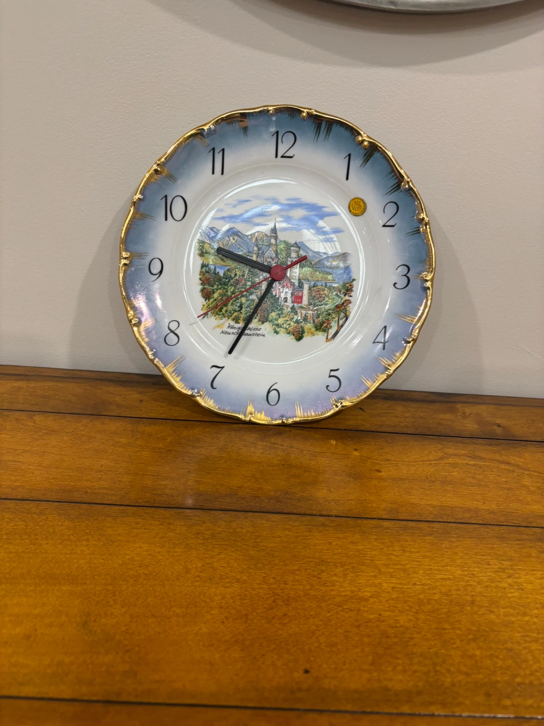 Decorative Plate Wall Clock with Castle Scene - photo 5