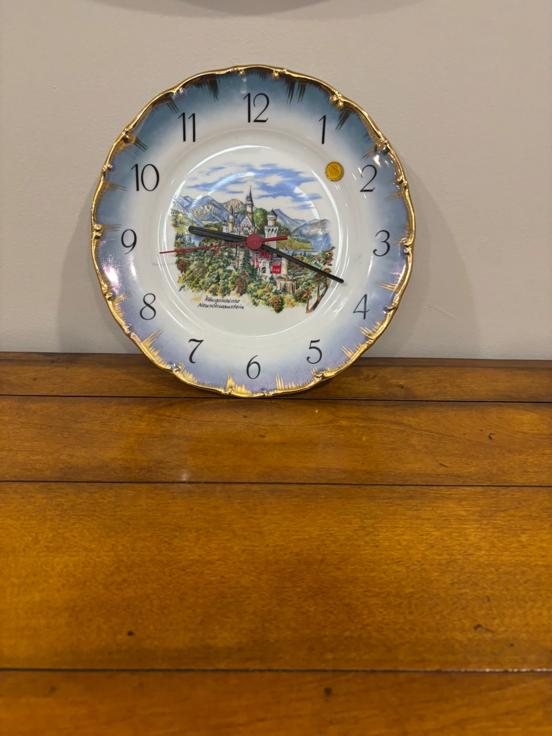 Decorative Plate Wall Clock with Castle Scene - photo 2