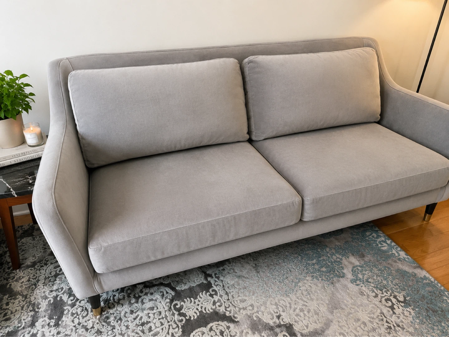Structube Grey velvet Sofa