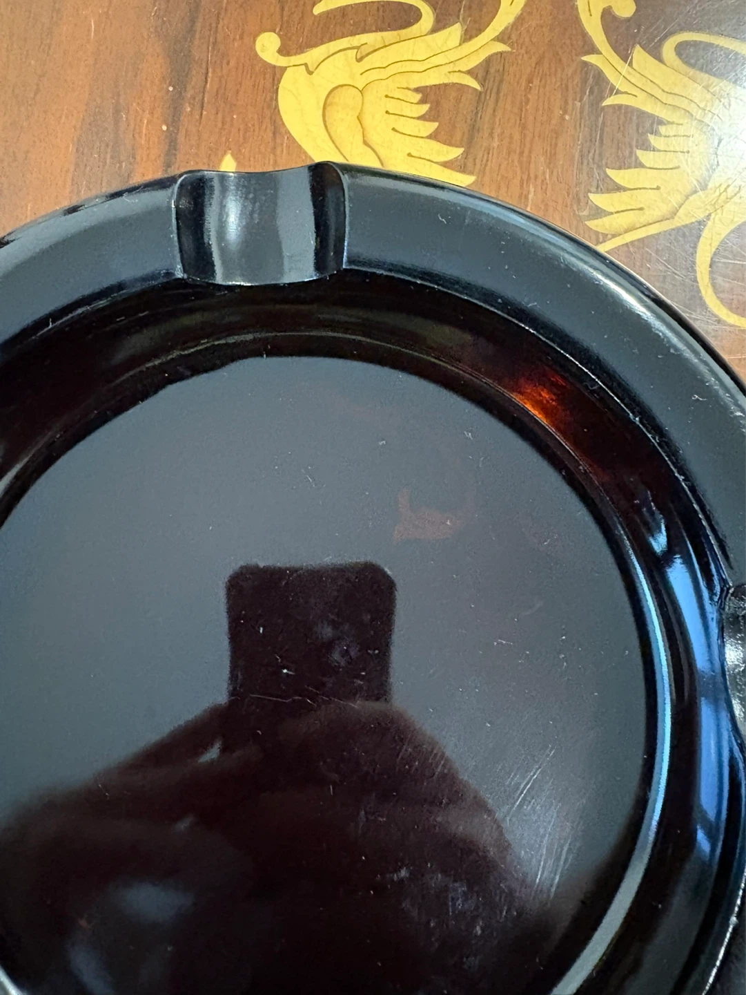 Vintage dark amber glass Cigar Ashtray - photo 5