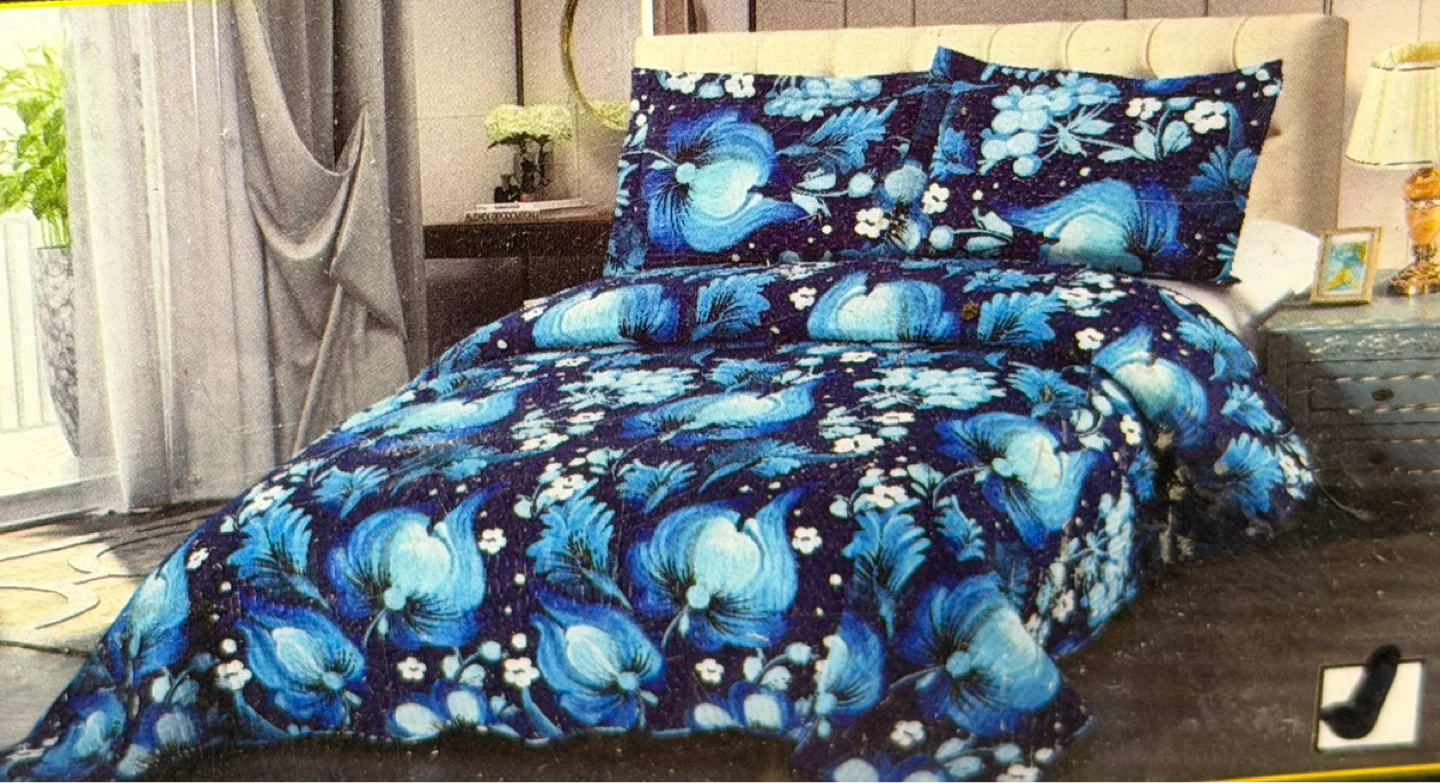 King Size Floral Comforter Set with Pillow Shams - photo 2