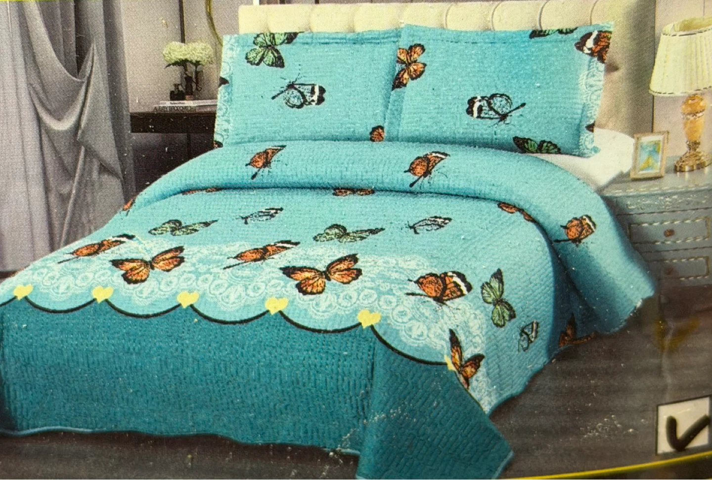 King Size Floral Comforter Set with Pillow Shams - photo 4