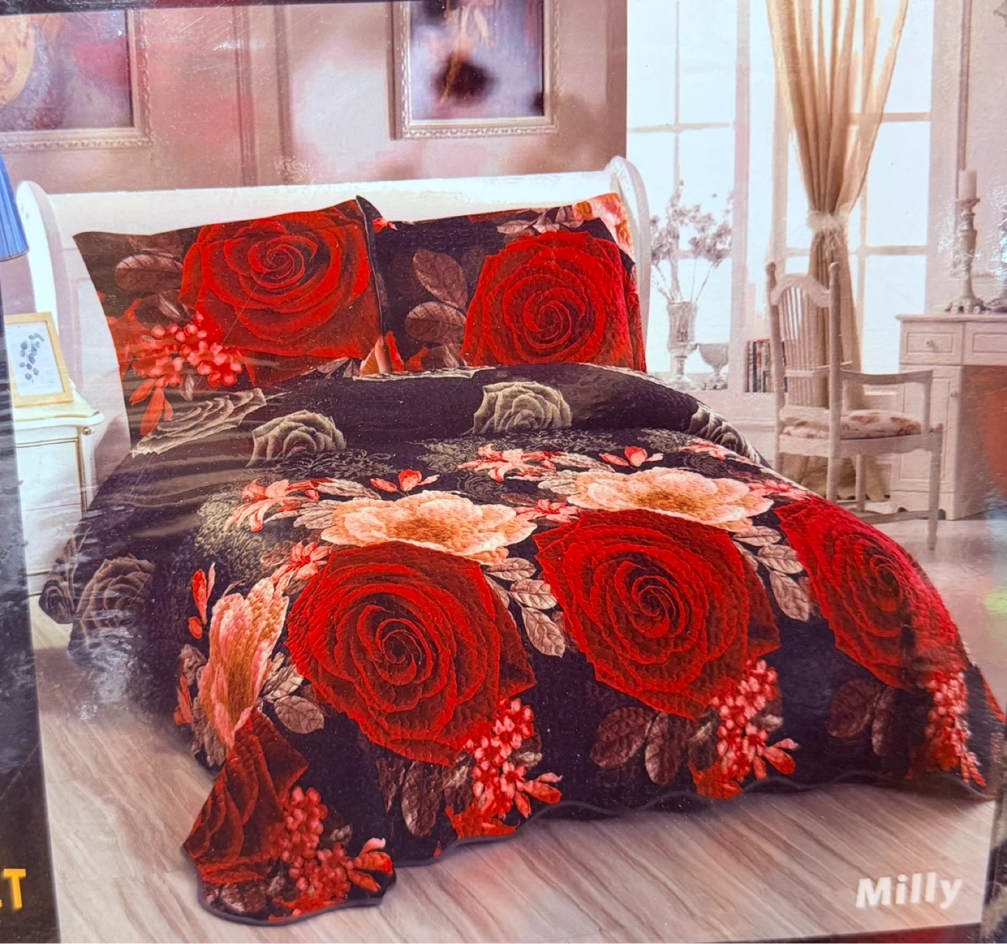 King Size Floral Comforter Set with Pillow Shams - photo 3