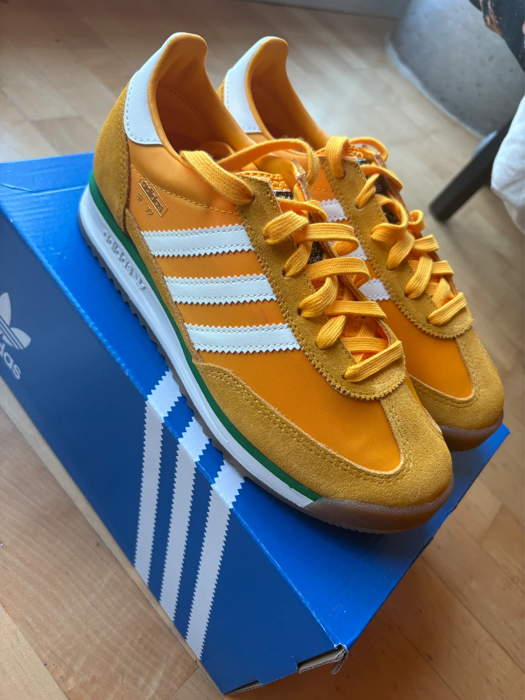 Adidas SL 72 RS Running Shoes - Yellow/White/Green - Size 6 US