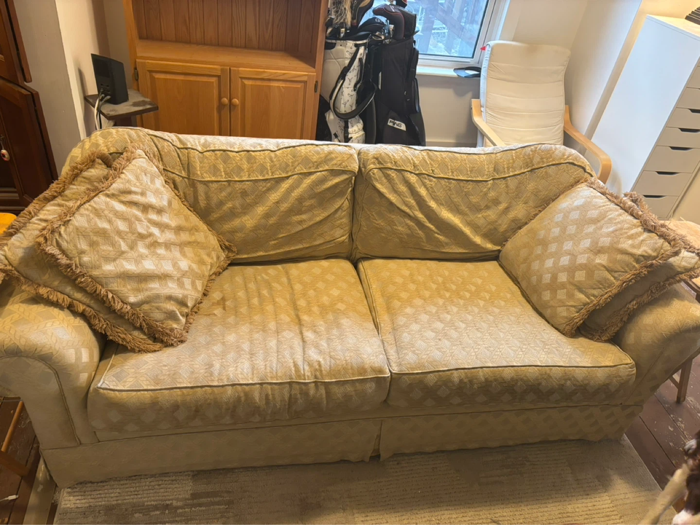 Classic Sofa set with Patterned Fabric