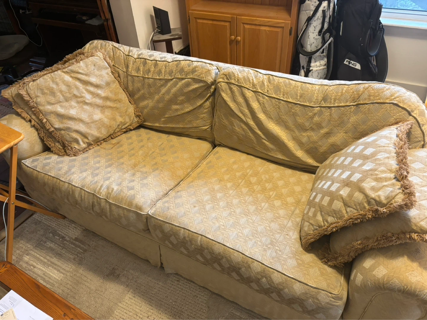 Classic Sofa set with Patterned Fabric - photo 3