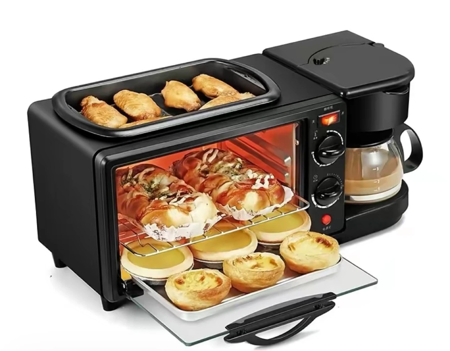 3-in-1 Toaster Oven and Coffee Maker Combo