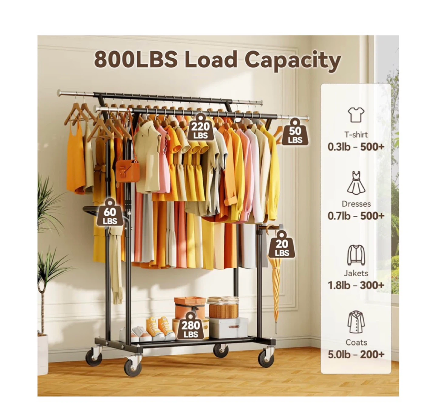 Brand new 800LBS Heavy Duty Clothes Rack - photo 5