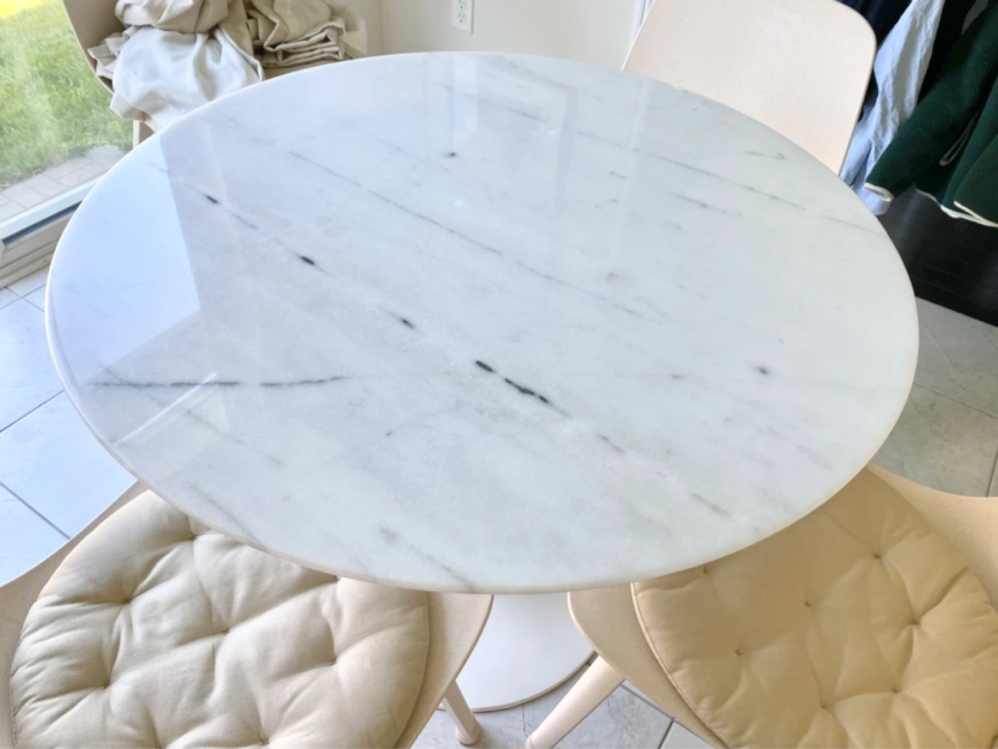 Solid Marble Top White Tulip Dining Table 35.5” - photo 3