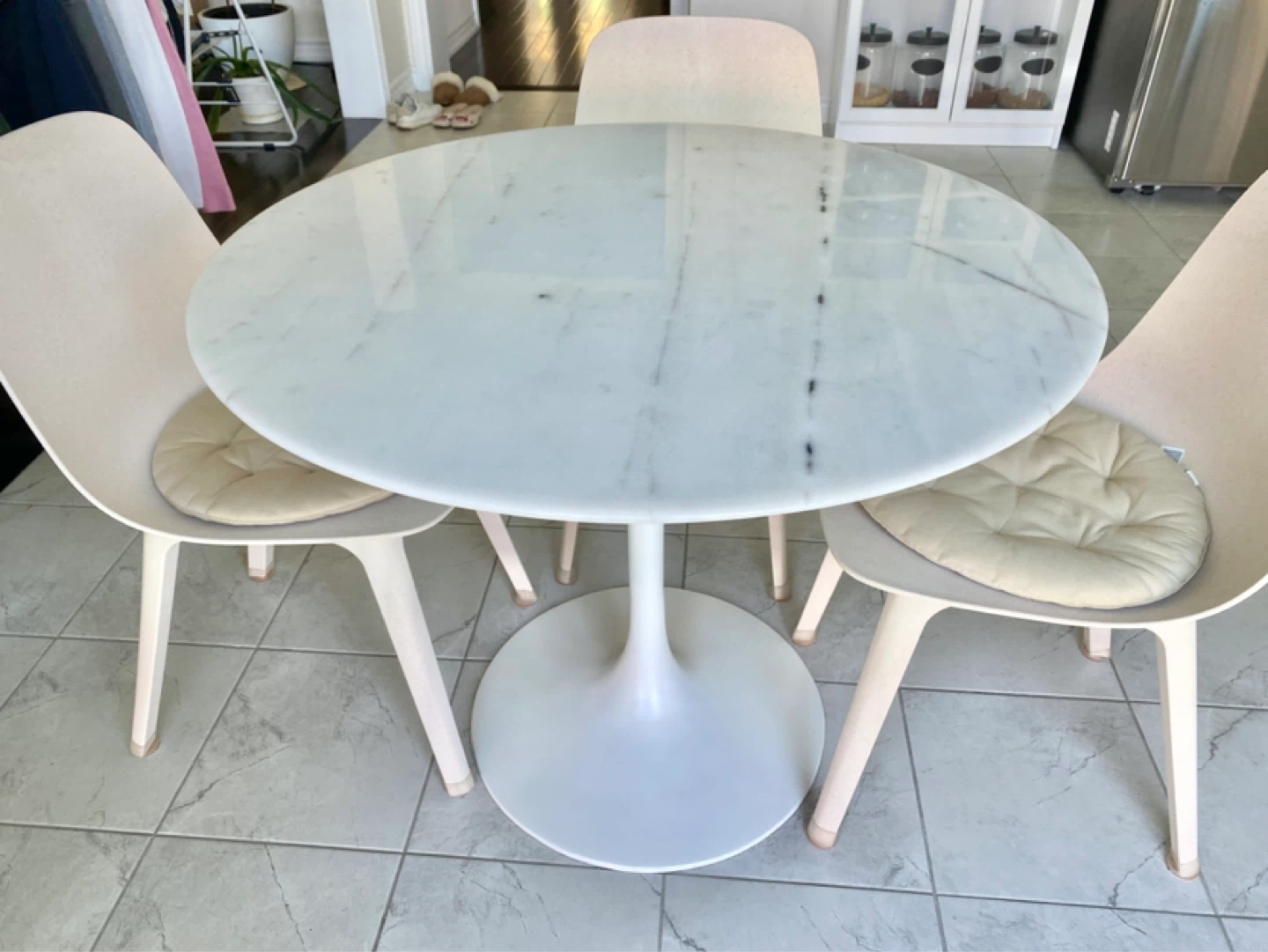 Solid Marble Top White Tulip Dining Table 35.5” - photo 2