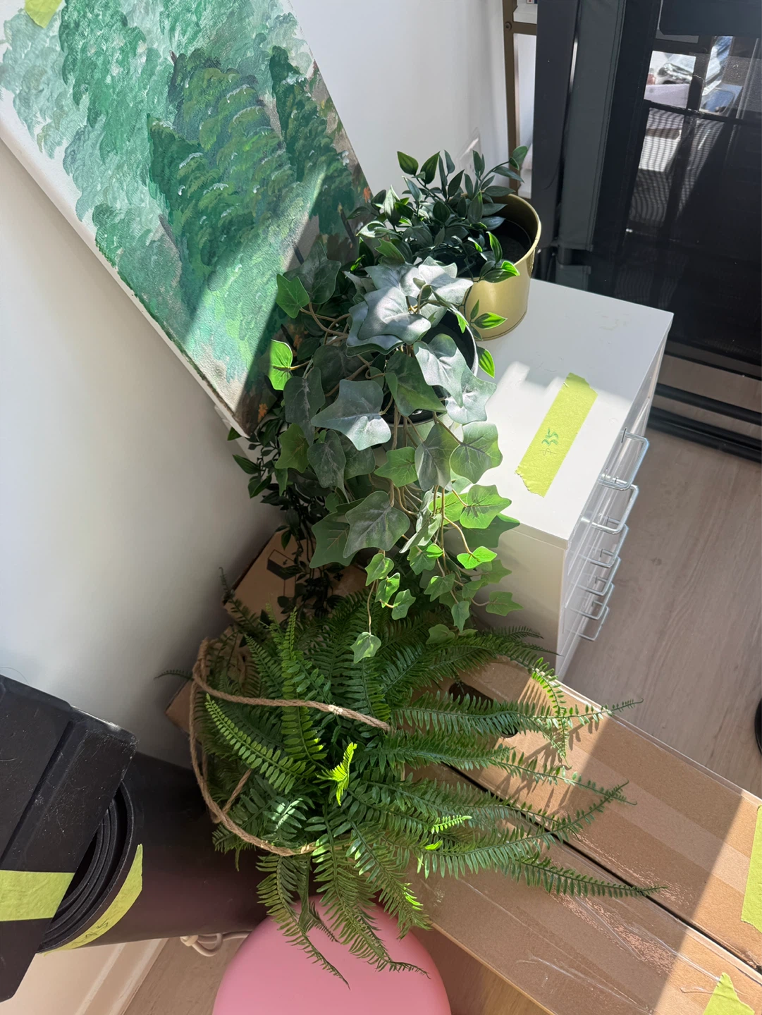 Artificial Hanging Fern Plant * 3 - photo 2